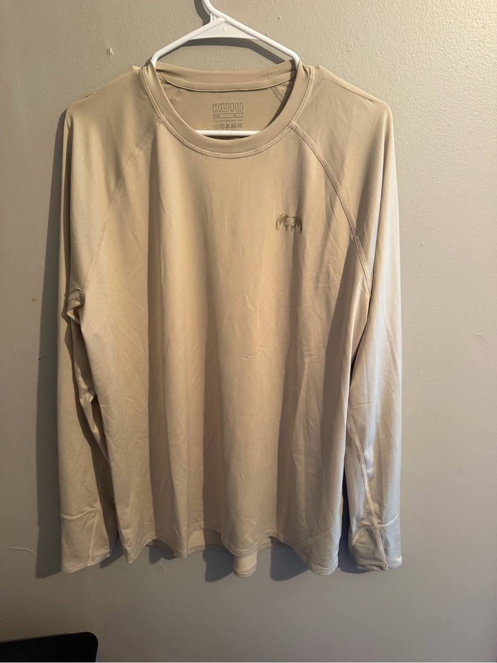 KUIU Gila Shirt Mens Large Tan UPF 50 Sun Hoodie Fishing Hiking